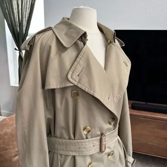 Vintage Burberry Prorsum Unisex Trench Coat With Wool Liner Size 44R US L-XL Tan - Picture 4 of 16